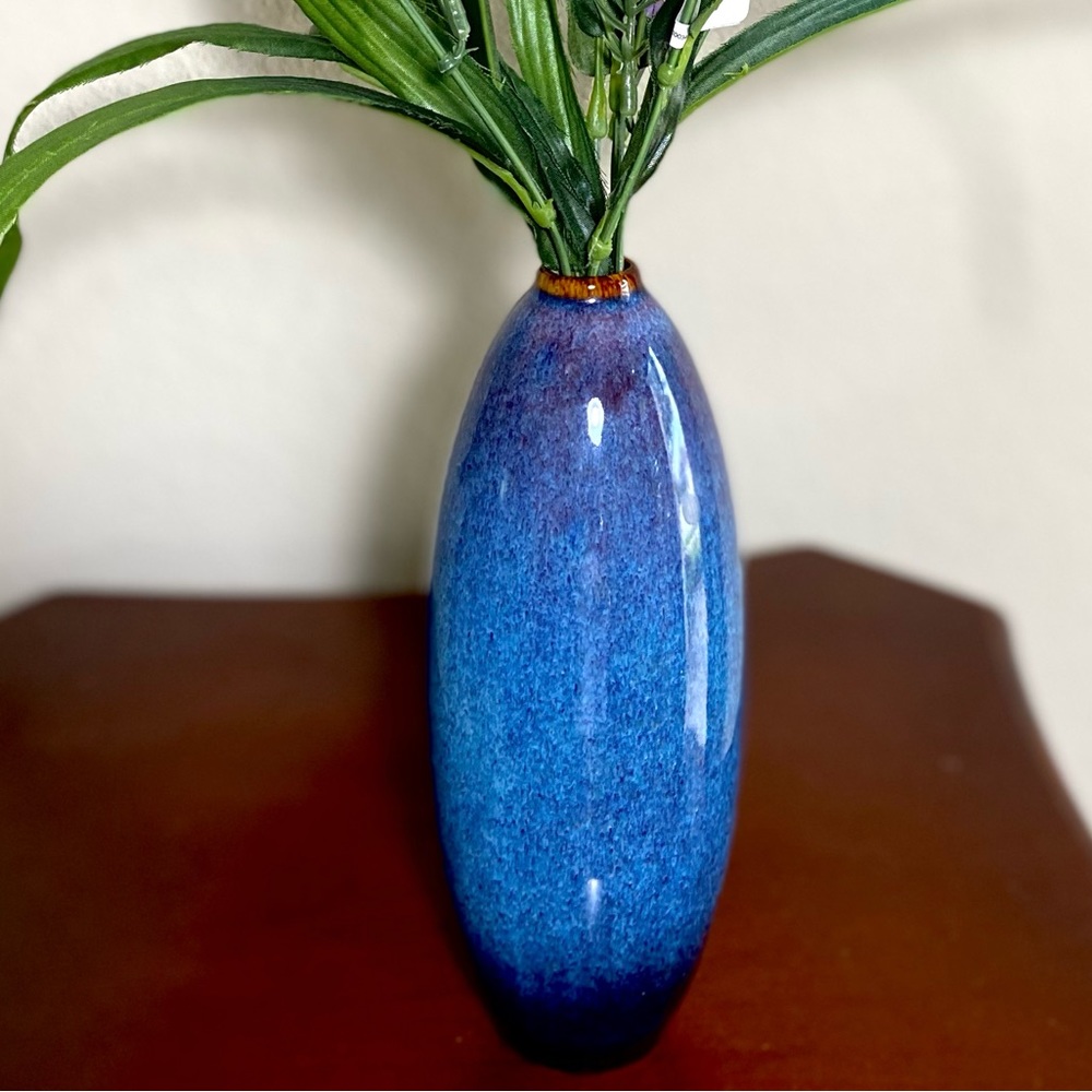 Vase CLYTYOPK Ceramic glazed Vase Modern Farmhouse Decoration cobalt Blue